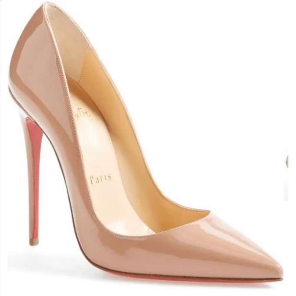 Authentic Christian Louboutin So Kate Nude Patent pumps